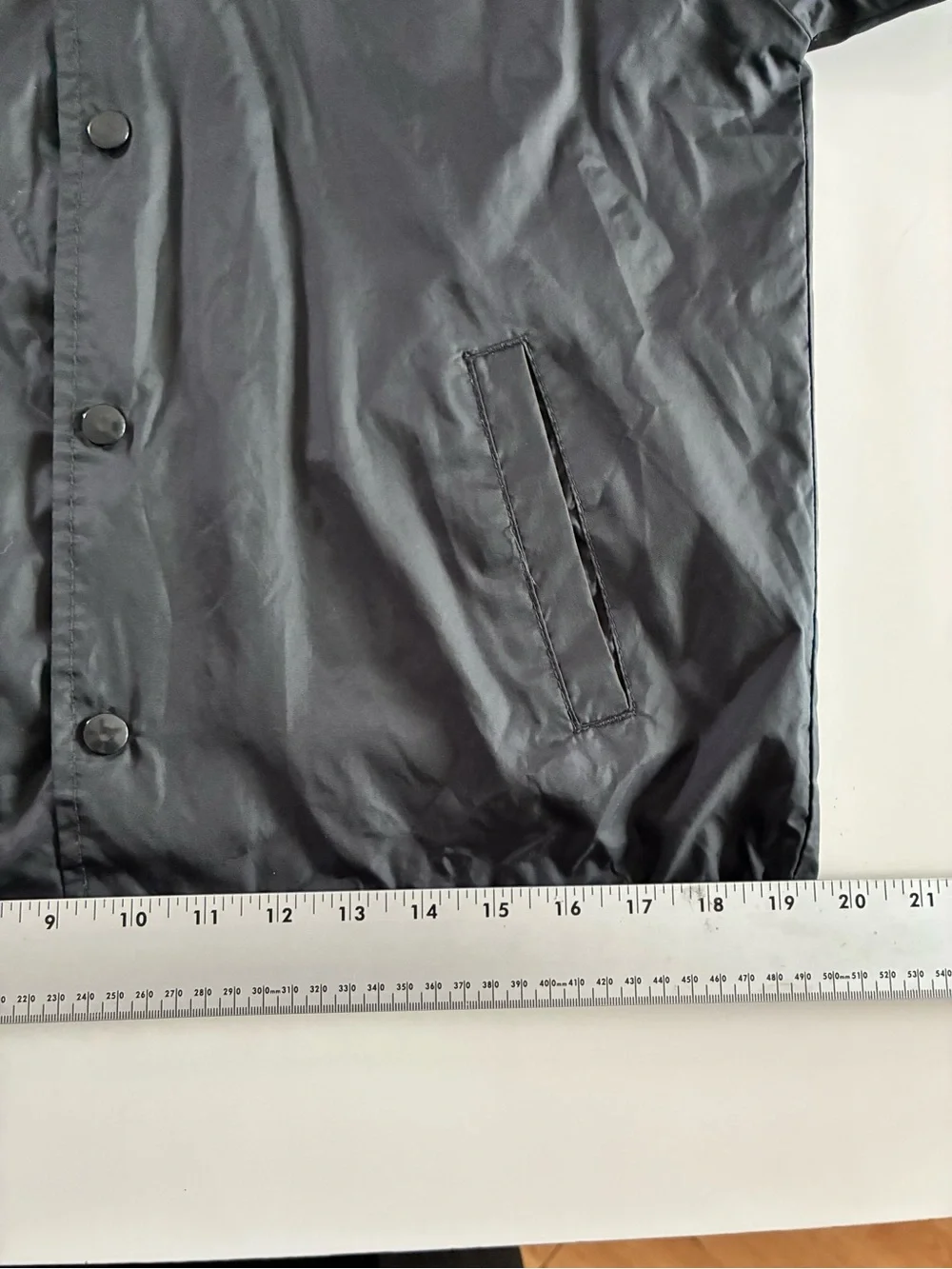 ACTIVE RIDE SHOP L BLACK NYLON WINDBREAKER BUTTON UP JACKET SKATER STYLE#3101
